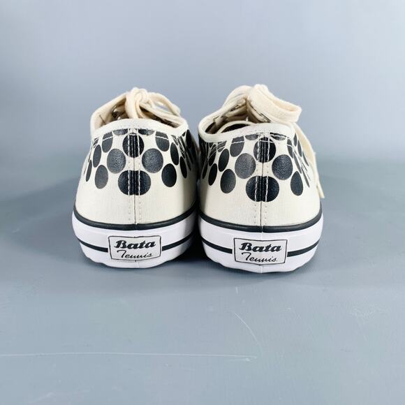 COMME des GARCONS Winter 2014 Size 9 Cream Black Polka Dot Canvas Sneakers - Picture 3 of 9